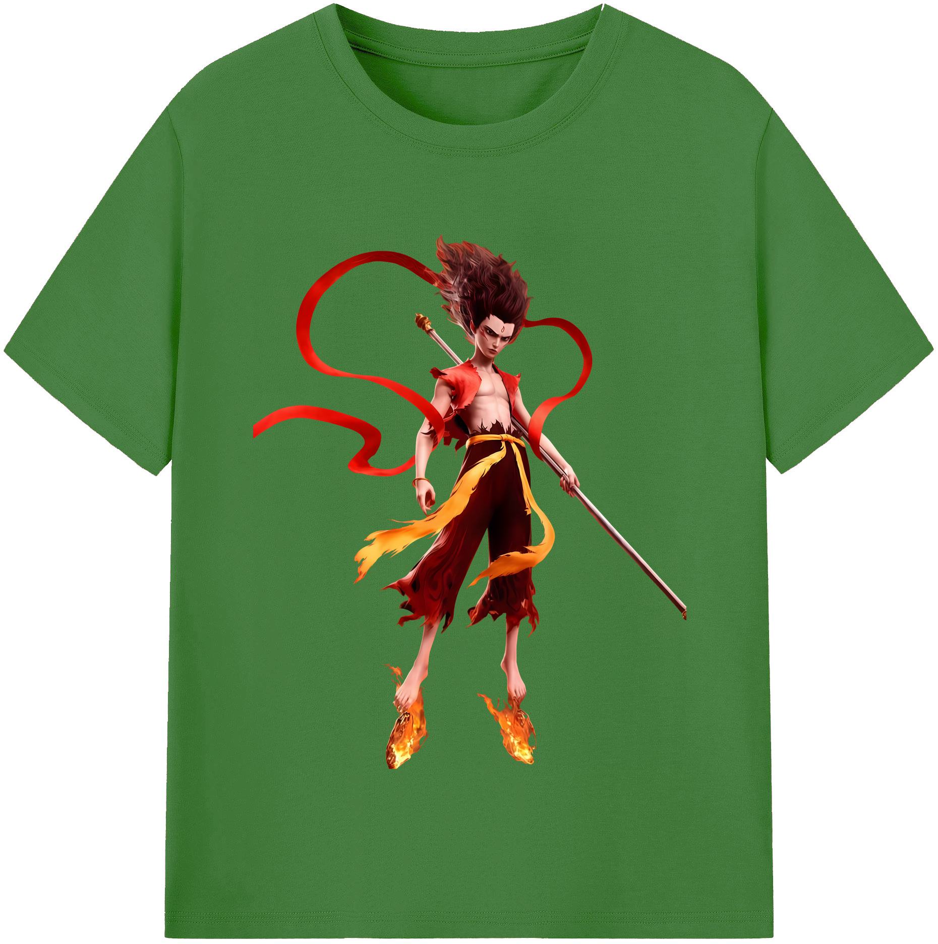（画像用） Ne Zha 2 ナタ 魔童の大暴れ レディースカジュアルプリントTシャツ（綿100％）